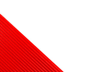 Obraz premium flat lay - white background decorated with red paper cocktail straws