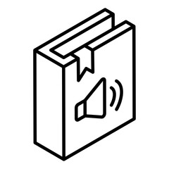 
Audio book icon in editable style, audio journal
