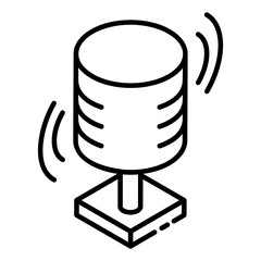 
Voice recorder, smart microphone icon in glyph isometric style

