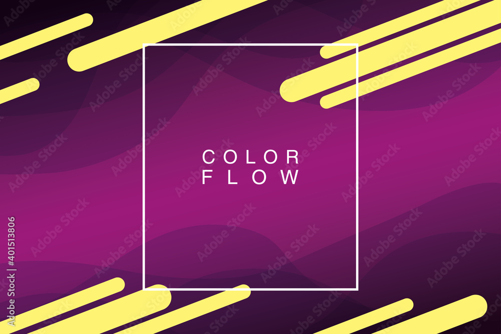 Poster vivid color flow with square frame background poster