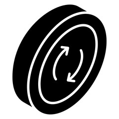 
Icon of refresh in glyph isometric editable style 
