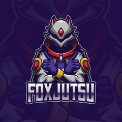 Fox ninja esport logo gaming. Gamer icon avatar vector illustration