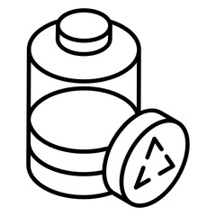 
Glyph isometric design of plastic bottle recycling icon
