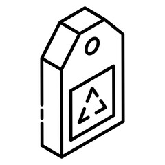 
Recycling tag icon in editable glyph isometric design 
