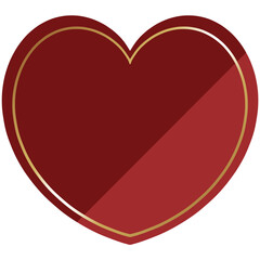 ハート型のフレーム　レッド＆ゴールド