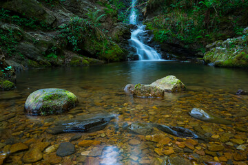 Lamiña waterfall, Lamiña, Saja Besaya Natural Park, Cantabria, Spain, Europe