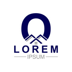 Ilustration vector graphic of O real estate logo