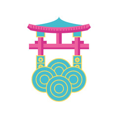 chinese arch with cloud vector design