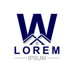 Ilustration vector graphic of W real estate logo