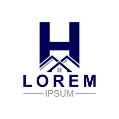Ilustration vector graphic of H real estate logo