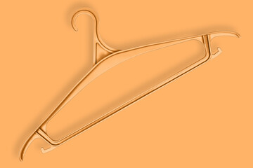 Clothes hanger on an orange background. Clothes hangers seamless pattern.