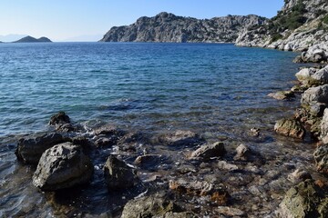 Seashore. Sea wave. Clean sea.