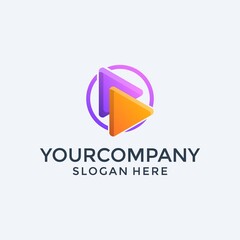 Colorful Play Media Modern Logo Design