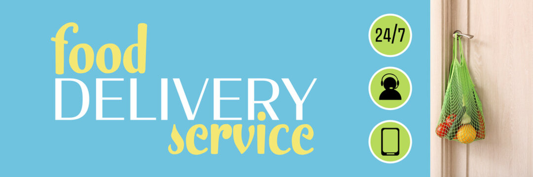 Male courier of food delivery service in medical mask on white background - Powered by Adobe