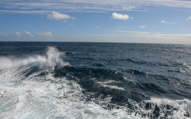 blue sky over the ocean in Antarctica winter