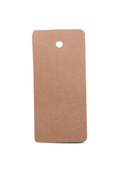 Blank paper tag on white background
