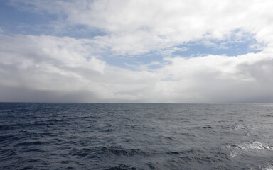 blue sky over the ocean in Antarctica winter