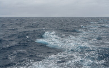 blue sky over the ocean in Antarctica winter