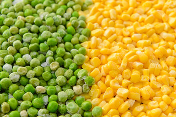 Frozen vegetables as background, closeup