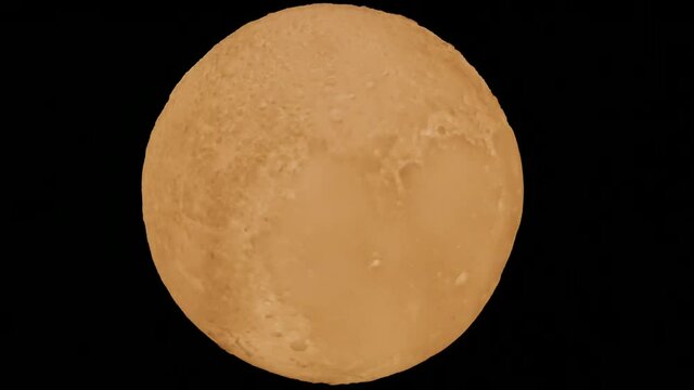 Moonshaped shere. Yellow sphere on the black background
