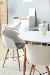 Stylish interior of modern dining room