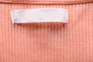 Closeup view of label on clothes