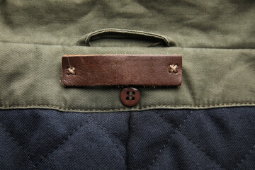 Closeup view of label on clothes
