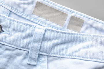 Closeup view of label on clothes