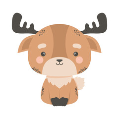 cute reindeer animal comic character