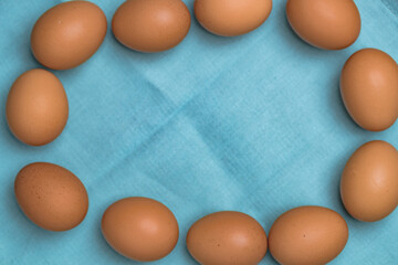 eggs lined with copy space