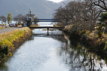 Fototapeta na wymiar December 5, 2020, Suiro in the vicinity of Lake Yogo, Shiga Prefecture, Japan.
