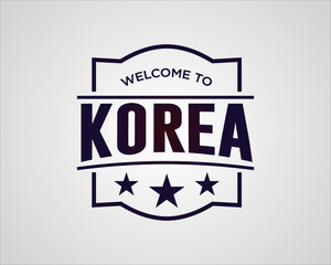 Korea Welcome To Word Text with Creative Frame Design Vector Illustration. - Vector