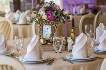 table set for a wedding reception