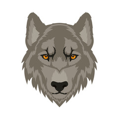 wild wolf animal head fauna character