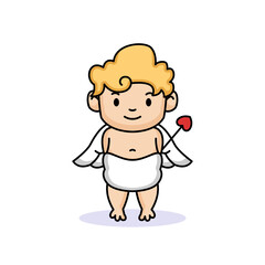 Cute cupid angel of love mascot design