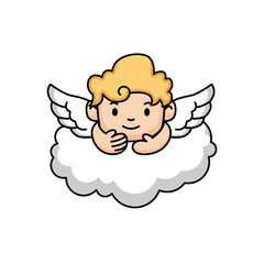 Cute cupid angel of love mascot design