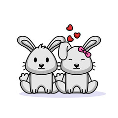 Obraz na płótnie Canvas Cute couple loving animal in Valentine's Day