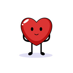 Cute heart valentine love mascot