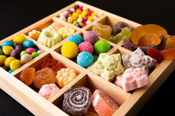 Background with the image of sweets, sweets