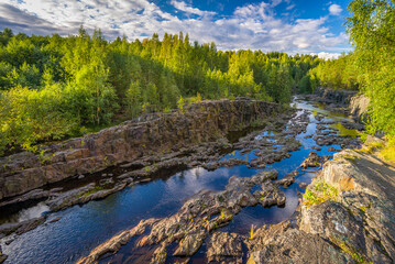 Remains of the most ancient on the earth volcano Girvas in Karelia, Russia