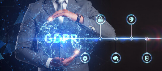 Business, Technology, Internet and network concept. GDPR General Data Protection Regulation.