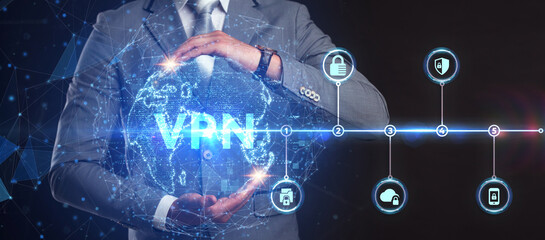 Business, Technology, Internet and network concept. VPN network security internet privacy encryption concept.
