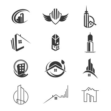 Professional Real Estate Logo Icon Template Bundle For Business Or Company
