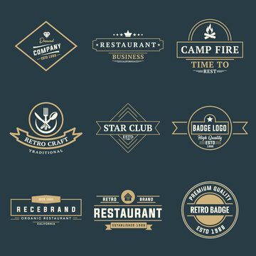 Retro Vintage Logo Design Template For Business And Company