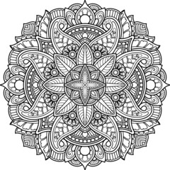 Mandala Design for coloring page. T-shirt Print.
