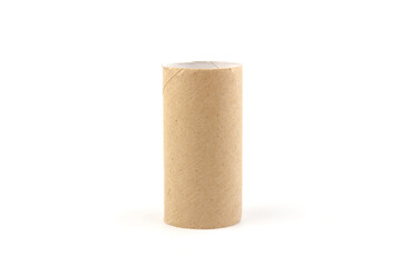 empty paper toilet rolls on white background
