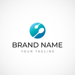 spoon logo financial and business vector. food logo design growth data