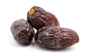 Dried dates fruits isolated on white background