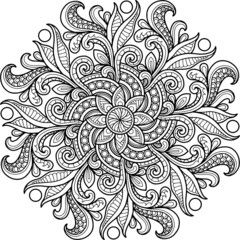 Mandala Design for coloring page. T-shirt Print.