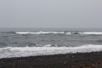 
Cloudy day rough sea in jeju island